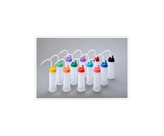 安元化成 NT洗滌瓶 B型 細長瓶 彩色蓋 全套 12入