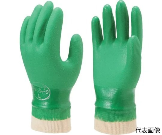 昭和手套 綠色針織伸縮袖口 PVC手套 No.600系列