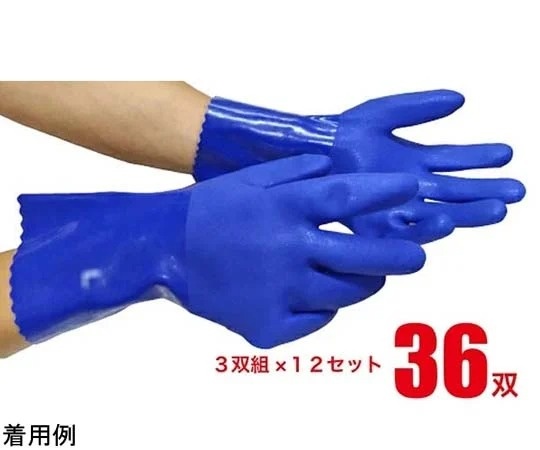 JWP 耐油PVC手套 1盒(3雙×12組)JK-010系列