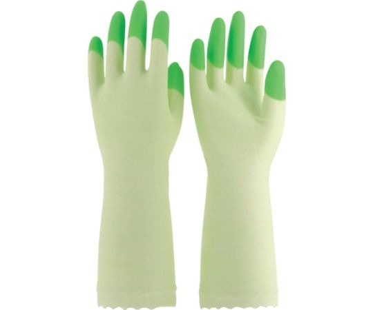 S.T. 中厚PVC手套 指尖加強 M 綠色 ST71212