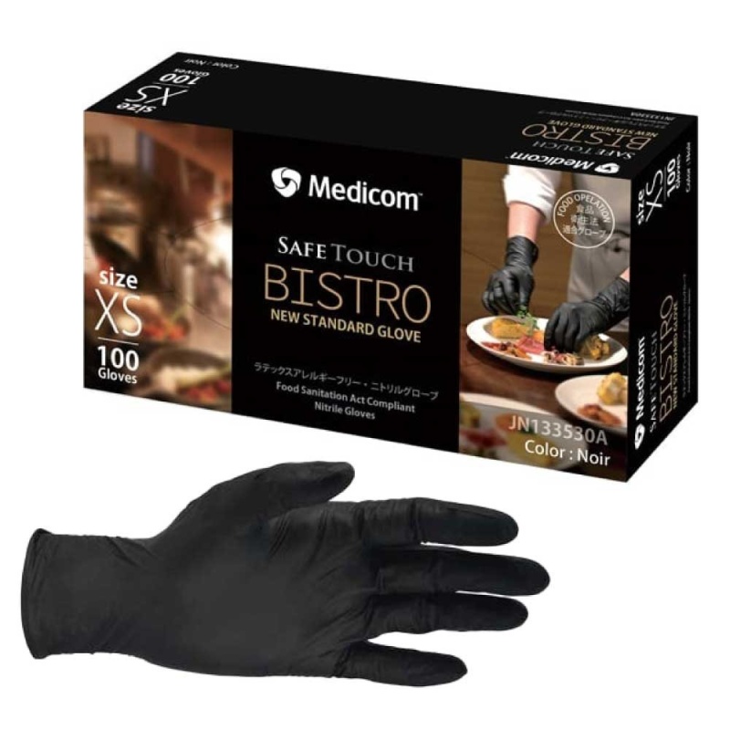 Medicom 一次性NBR手套 Safe Touch Bistro Noir 1盒(100入)JN133530系列