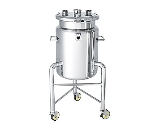 日東金屬 夾套型箍帶式開口不鏽鋼壓力容器 腳輪付 PCN-F-J-L系列